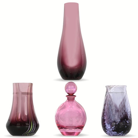 Blown Glass Bud Vases & Scent Bottle