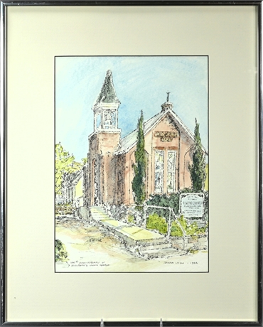 Diana Lyon "Hillsboro's Union Church" Watercolor