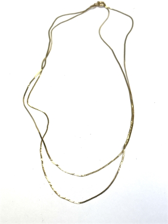 14K Yellow Gold Double Strand Necklace