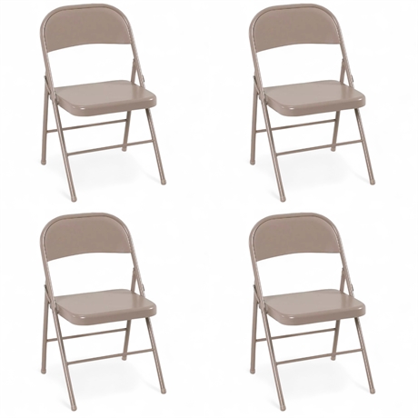 COSCO Tan All-Steel Folding Chair Set of 4 – Durable Seating Solution