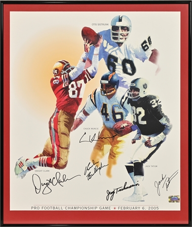 Framed Autographed Poster from "Pro Football Championship Games"