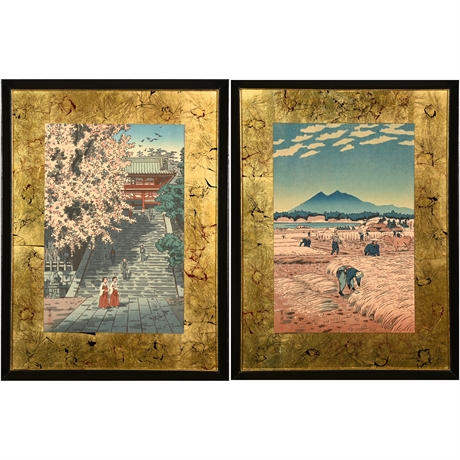 Pair Shiro Kasamatsu Woodblock Prints