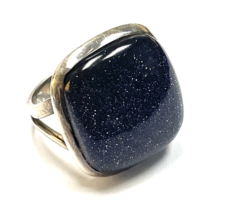 Sterling Silver Ring with Druzy Stone