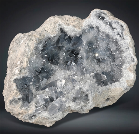 42lb, 13" Celestine (Celestite) Geode - Sparkling Blue Crystals