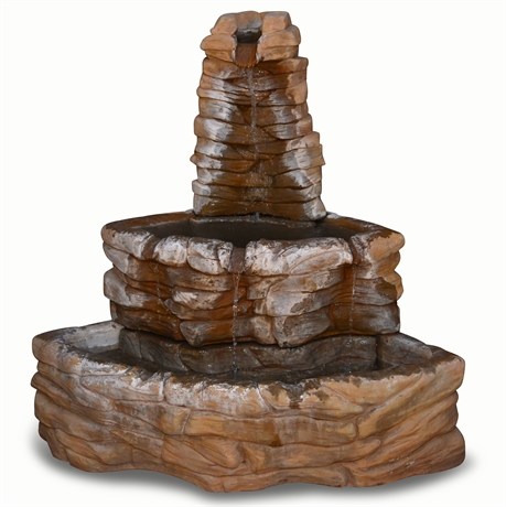 Cast Stone Tiered Corner Fountain