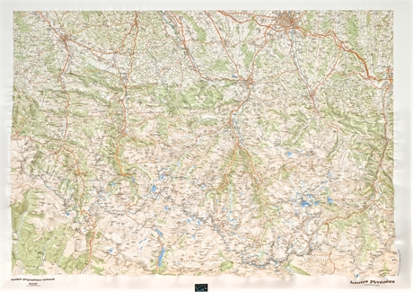 IGN Raised Relief Map “Hautes-Pyrénées” France 1993 — Boxed, Maker Marked