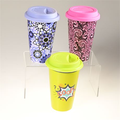 Set of 3 Ceramic ToGo Mugs