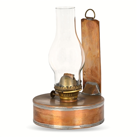 Sherwoods Ltd. Copper Wall-Hanging Kerosene Lamp with British Star Hinge Burner