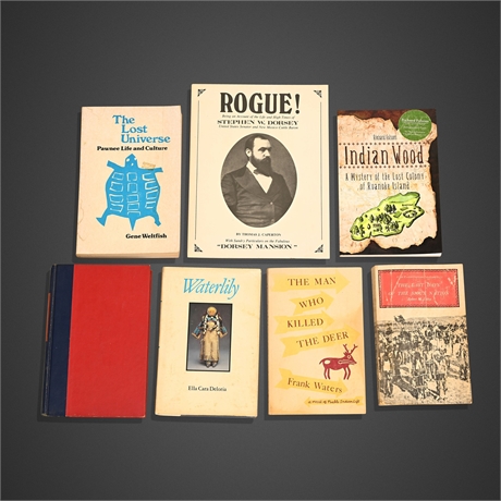 Native American Literature & Western Americana, 7 Books — Signed "Indian Wood"