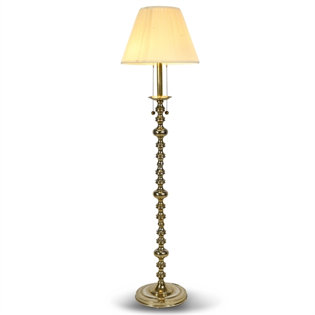 Vintage Hollywood Regency Style Brass Floor Lamp