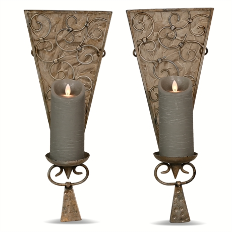 Iron & Glass Candle Sconces