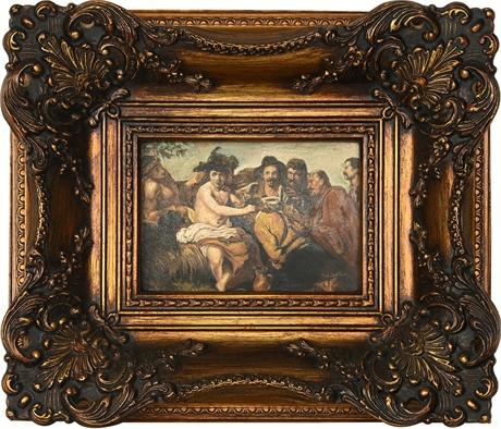 Bacchus & Companions, Original Schroter Oil Painting