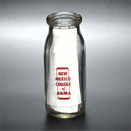 New Mexico College of A & MA Glass Milk Jar