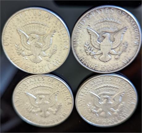 (4)  1964 JFK 1/2 Dollars