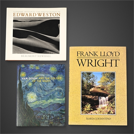 Lot of 3 Art & Design Monographs — Weston, Van Gogh & Wright (1986–2008)