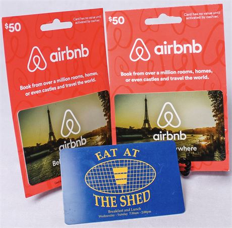AirBnB Gift Cards & The Shed Gift Card