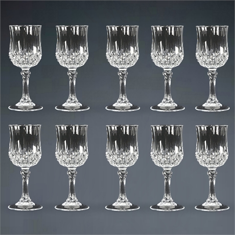 (10) Cristal D'Arques "Longchamp" Collection Liquor Stems