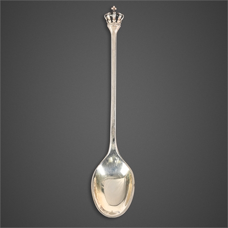 Sterling Denmark Demitasse Spoon — Royal Crown Finial, Maker Marked
