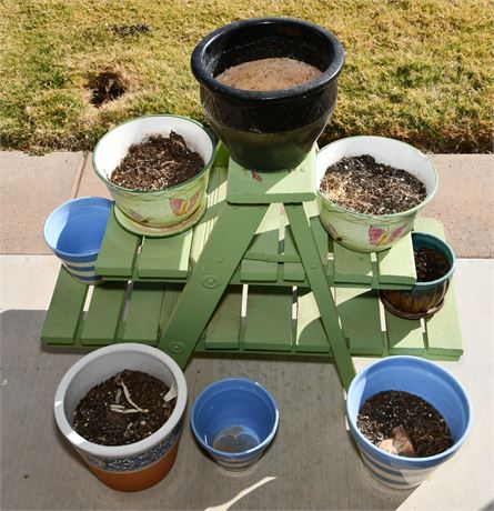 Flower Pot Stand with Pots