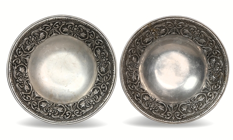 Pair Wilton 'Flowers' Pewter Bowls