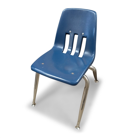 Virco 9000 Series Blue Child’s School Chair – Chrome Legs, Stackable