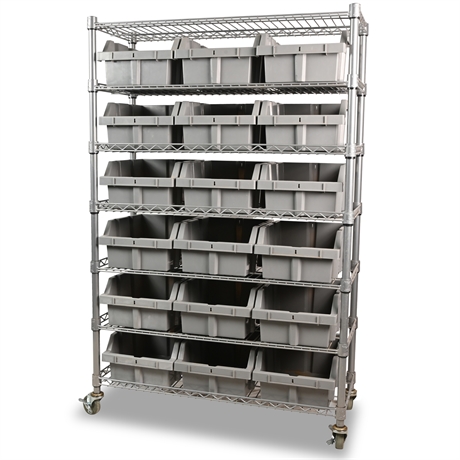 Seville 56" NSF Shelving with Storage Bins