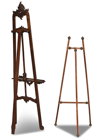 Pair Antique Easels for Restoration