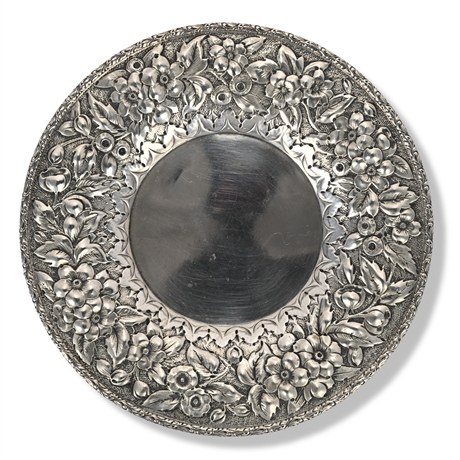 J.E. Caldwell Sterling Bon Bon Dish — 6", Repoussé, 1885 Floral