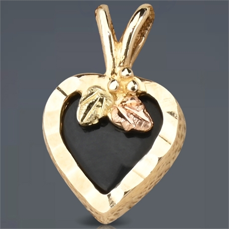 18K Black Hills Gold Heart Pendant