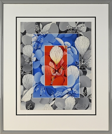 Gary W. Shaw Original Floral on Paper — Signed, Framed