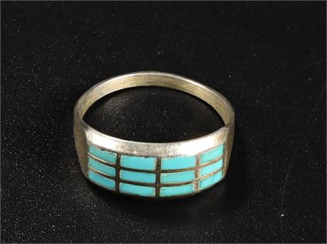 Zuni Inlaid Turquoise Ring