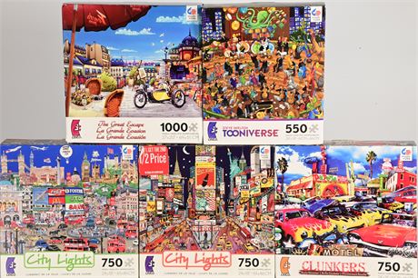 (5) Ceaco Puzzles, 550 Pieces to 1000 Pieces