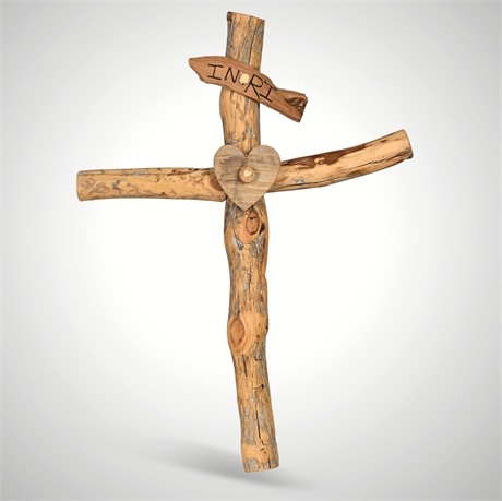 Patrick Allen Hand-Carved Mesquite Crucifix — Uno De Uno Folk Art