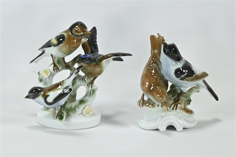 Pair Bavaria Porcelain Bird Figurines
