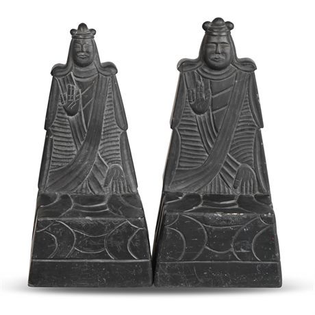 Carved Stone Royal Bookends