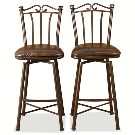 Pair of Pastel Bostonian Swivel Bar Stools – Model BO-249, Autumn Rust