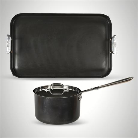 All-Clad LTD 2 Cookware Set – Saucepan w/Lid & Large Griddle Pan