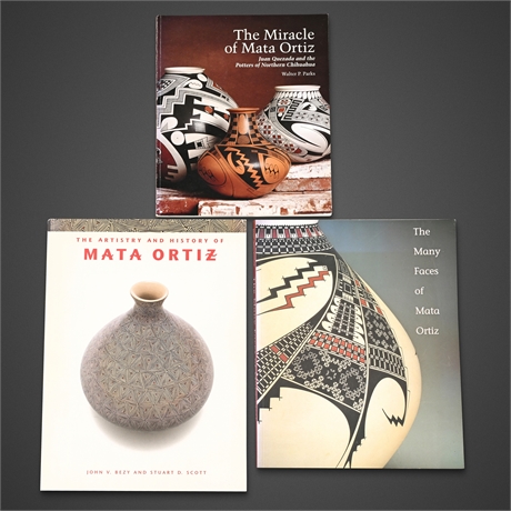 Set of 3 Mata Ortiz Pottery Books — Parks, Bezy & Scott, 1993–2010