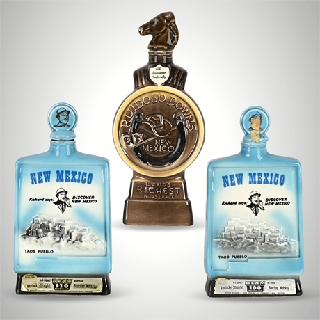 Jim Beam New Mexico & Ruidoso Downs Decanter Trio