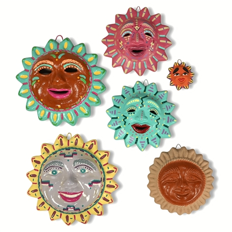 Terracotta Sun Faces