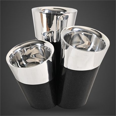 Nambe Neil Cohen Condiment Server Set Granite Base MT0192