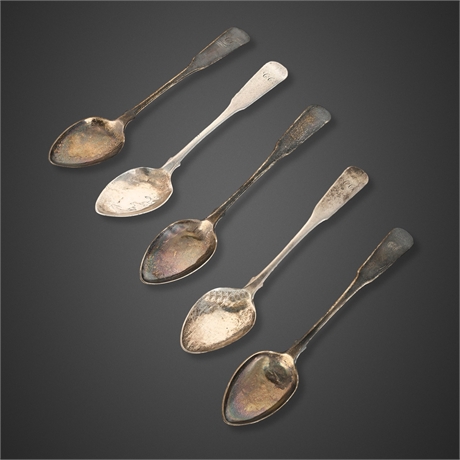 Mitchell & Russell Edinburgh Sterling Teaspoons, 1816–17, Set of 5 — "CC"