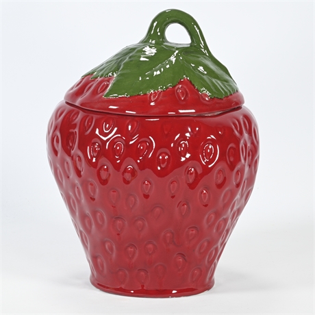 Mid-Century Ceramic Strawberry Cookie Jar