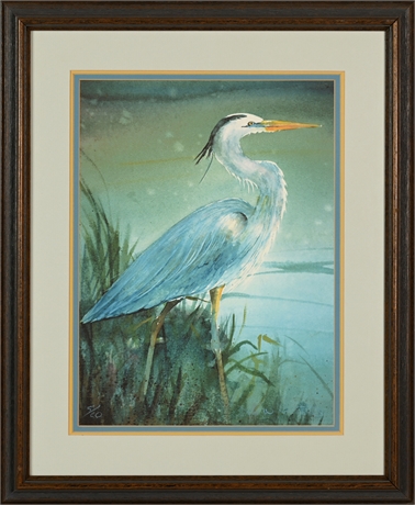 "Blue Heron" Signed Print