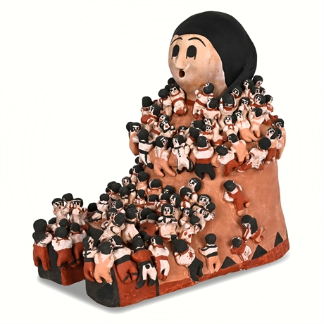 Large Cochiti Pueblo Storyteller Pottery – 110 Children, Hand-Painted