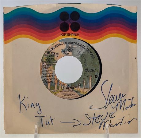 Autographed Steve Martin "King Tut" 45 RPM Record