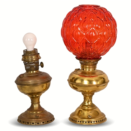 Vintage Electrified Oil Lamps