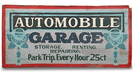 'Automobile Garage' Hand Painted Sign