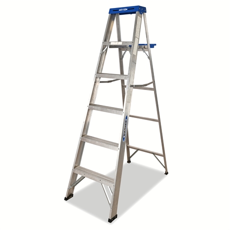Werner Aluminum 6 ft Step Ladder – Type II, 225 lb Rated