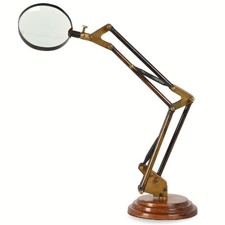 Kushnick Standing Magnifying Glass with Brass Adjustable Arm